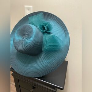 Elegant Teal Women's Hat with Bow